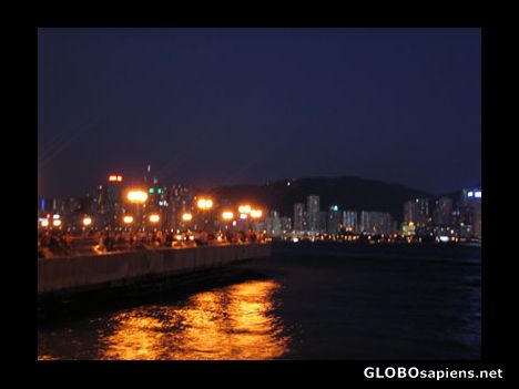 Postcard Hong Kong skyline at night