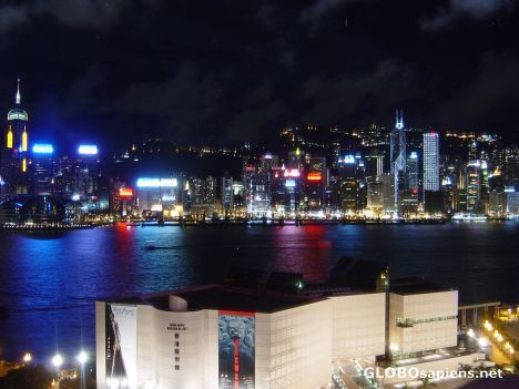 Postcard Hong Kong Cityscape at Night