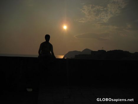 Postcard Traveler beholds dawn at Dubrovnik