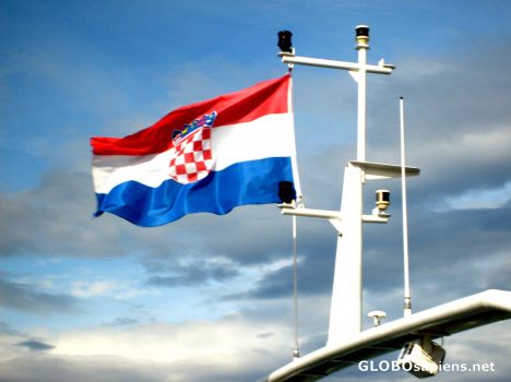 Postcard Croatian Flag