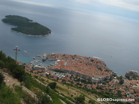 Postcard Dubrovnik seen from the hill