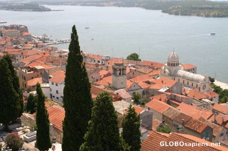 Postcard Sibenik - view from St Ana fortress