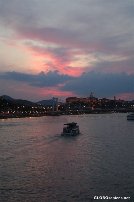 Postcard Sunset on the Danube, Budapest, Hugary