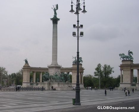 Postcard Heroes' Square in Budapest