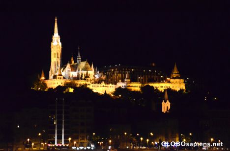 Postcard Budapest (HU) - Buda's hill at night