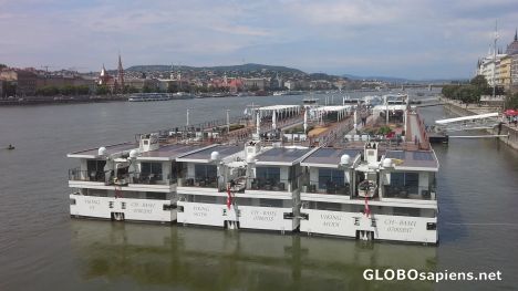 Postcard Cruise ships on Duna River