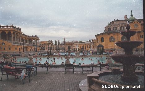 Postcard a turkish bath in budapest