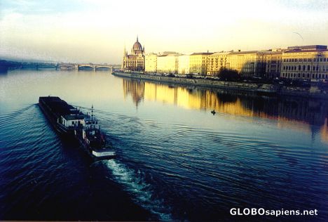 Postcard Danube Barge