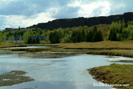 Postcard Thingvellir - the a little river