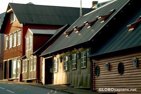 Postcard Reykjavik - wooden houses