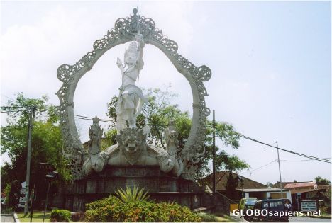 Postcard A Balinese Warrior Statue