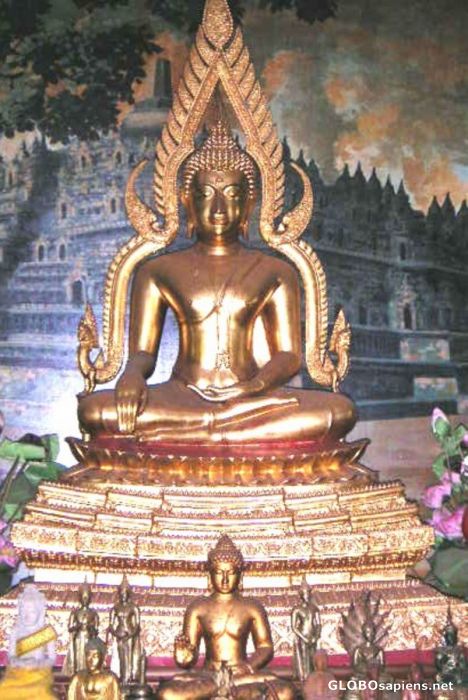 Postcard Buddhatempel in Banjar