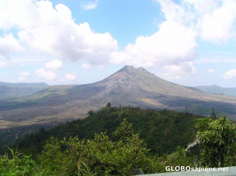 Postcard Mt Batur from Mt Kintamani