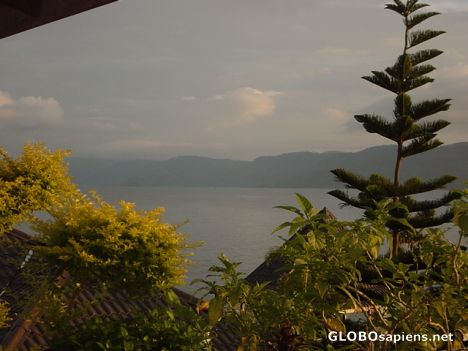 Postcard A scenic view of Lake Toba