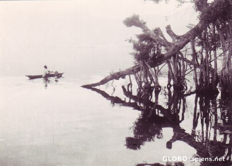 Postcard Canoe on Lake Maninjau 1953