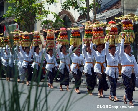 Procession in Seminyak, Bali, Indonesia.