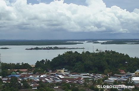 Postcard Sorong's panoramic view