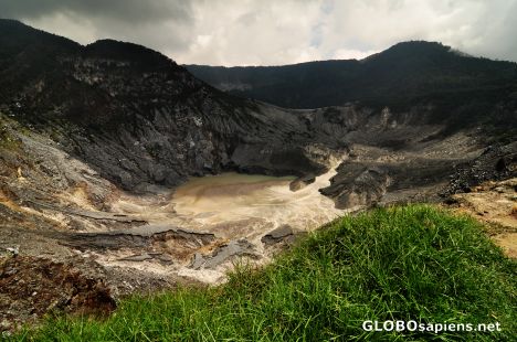 Postcard tangkuban perahu's crater