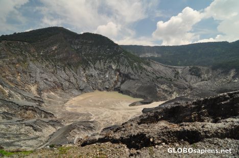 Postcard tangkuban perahu's crater