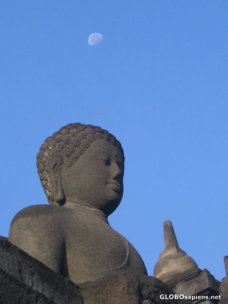 Postcard Buddha and the Moon