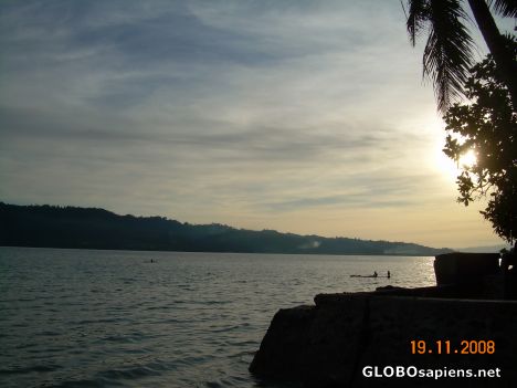 Postcard Sunset at Natsepa Beach, Ambon, Maluku, Indonesia