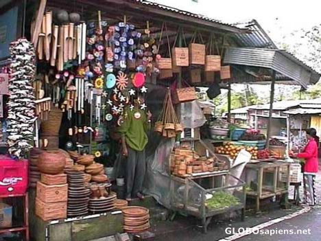 Postcard Candi Kuning Bukit Mungsu fruit and flower market