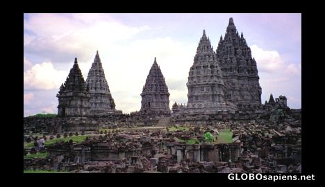 Postcard Prambanan Temples, near Yogyakarta