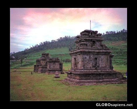 Postcard Dieng Plateau, north of Yogyakarta