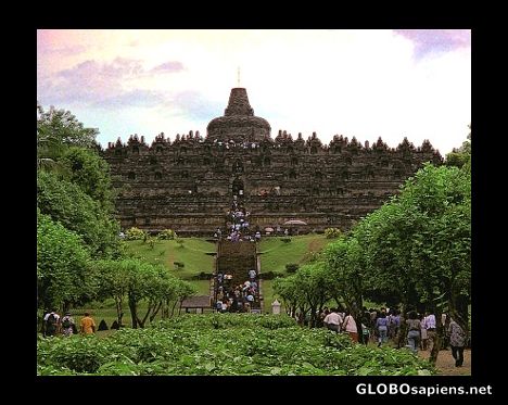 Postcard Borobudur, Java