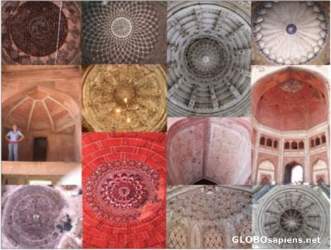 Postcard A collage of Domes in Rajasthan
