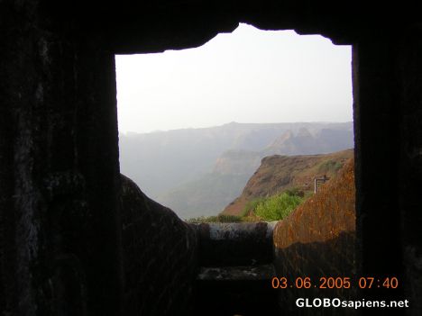 Postcard The view from top of fort Raigad