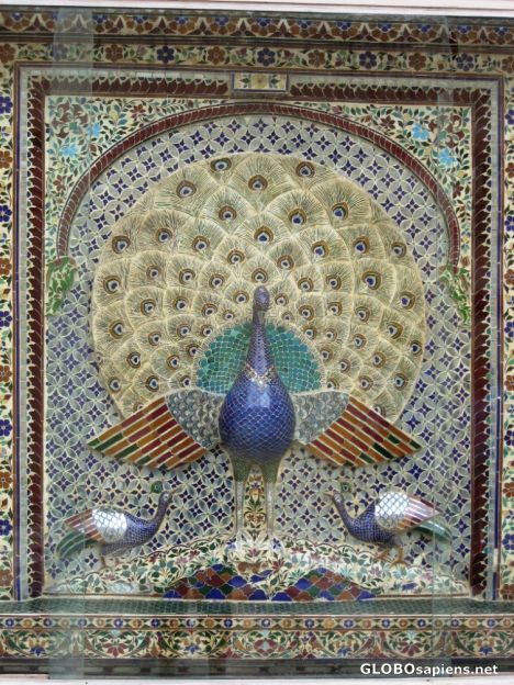 Postcard Famous Peacock Mosaics in City Palace