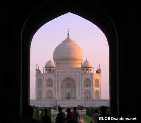 Postcard Taj Mahal framed in Entrance