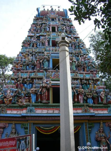 Postcard Gopuram at the Mariamman temple-malleswaram