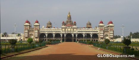 Postcard Mysore Palace - red domes and arches