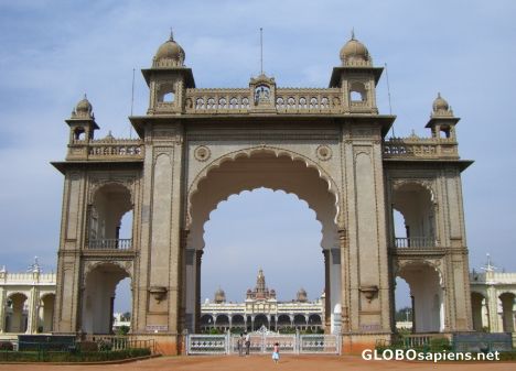 Mysore Palace - view from one of the gates