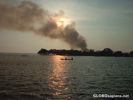 Postcard Fire at Kochi backwaters ! Kerala, India
