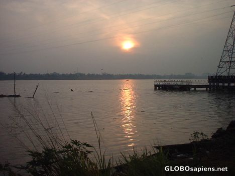Postcard Sunrise at Kochi backwaters, Kerala, India