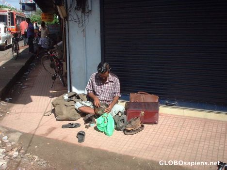 Postcard Mr Raman, my shoe repairer friend from Kochi