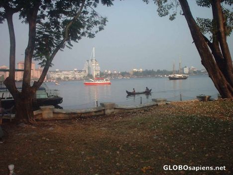 Postcard Kochi City as seen from bolgatti Island