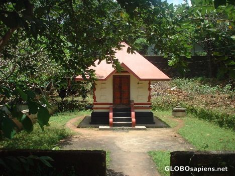 Postcard A tiny hindu temple in rural Kerala near Kochi