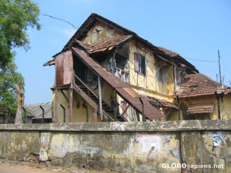 Postcard An old dilapidated building in Fort Kochi