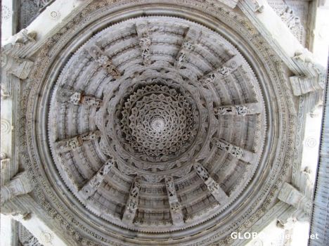 Postcard Detail of carved dome in Ranakapur Temple