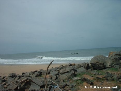 Postcard The beach at Mahabalipuram near Chennai