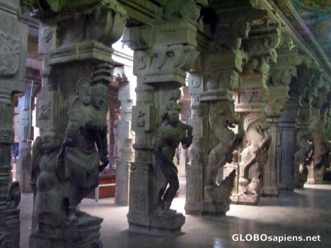 Postcard The hall of 1000 pillars- Meenakshi temple complex