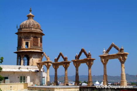 Postcard Udaipur - City Palace, front terrace