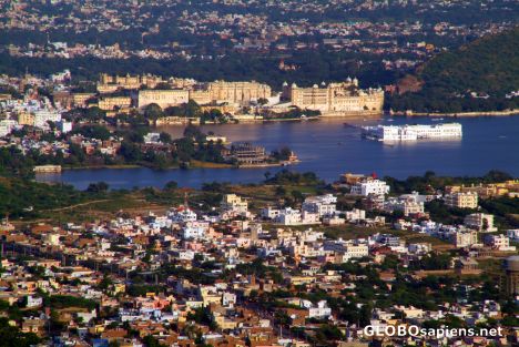Postcard Udaipur - City seen from 'Octopussy' Palace