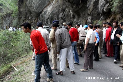 Postcard Road to Gangotri - Rescue Team after accident
