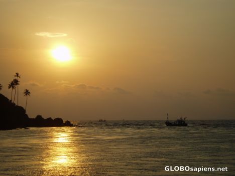 Postcard Evening Sun at Mobor Beach,South Goa