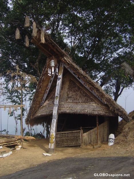 Postcard Bamboo thatched house in Nagaland